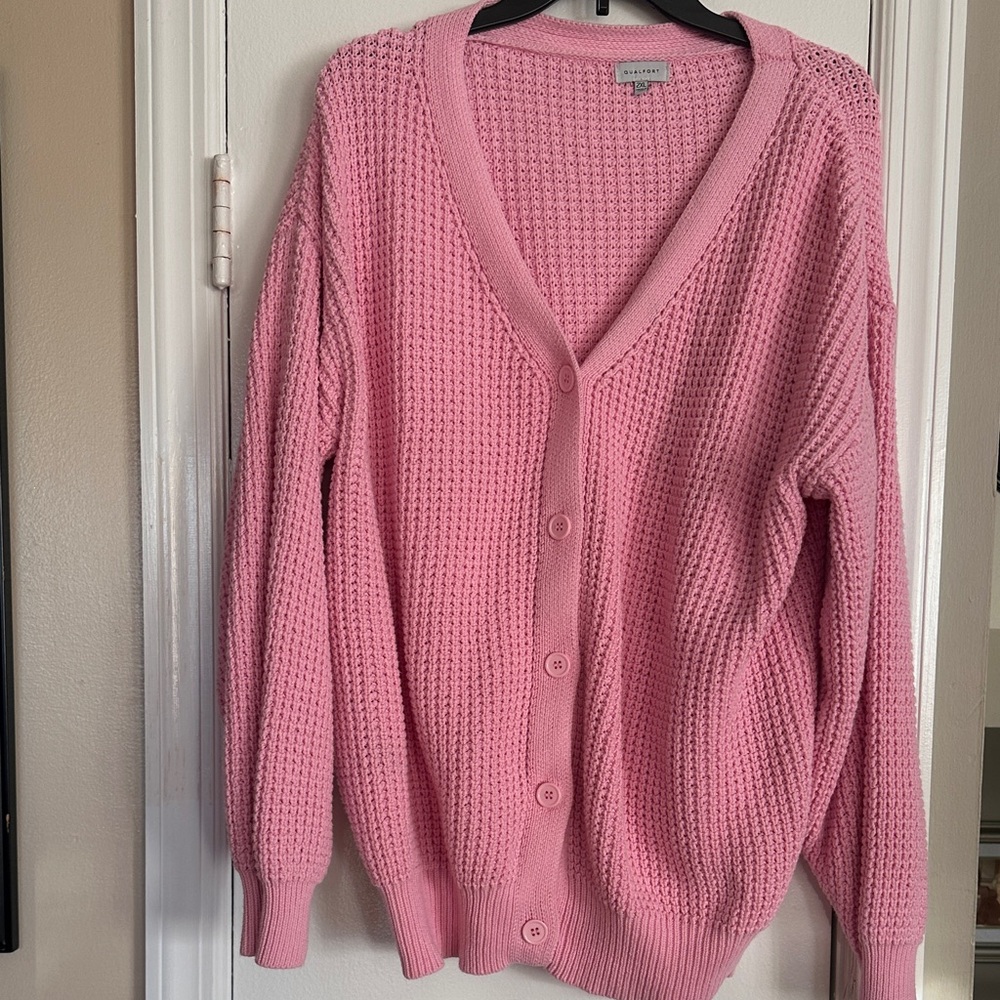 Cozy Pink Knit Cardigan